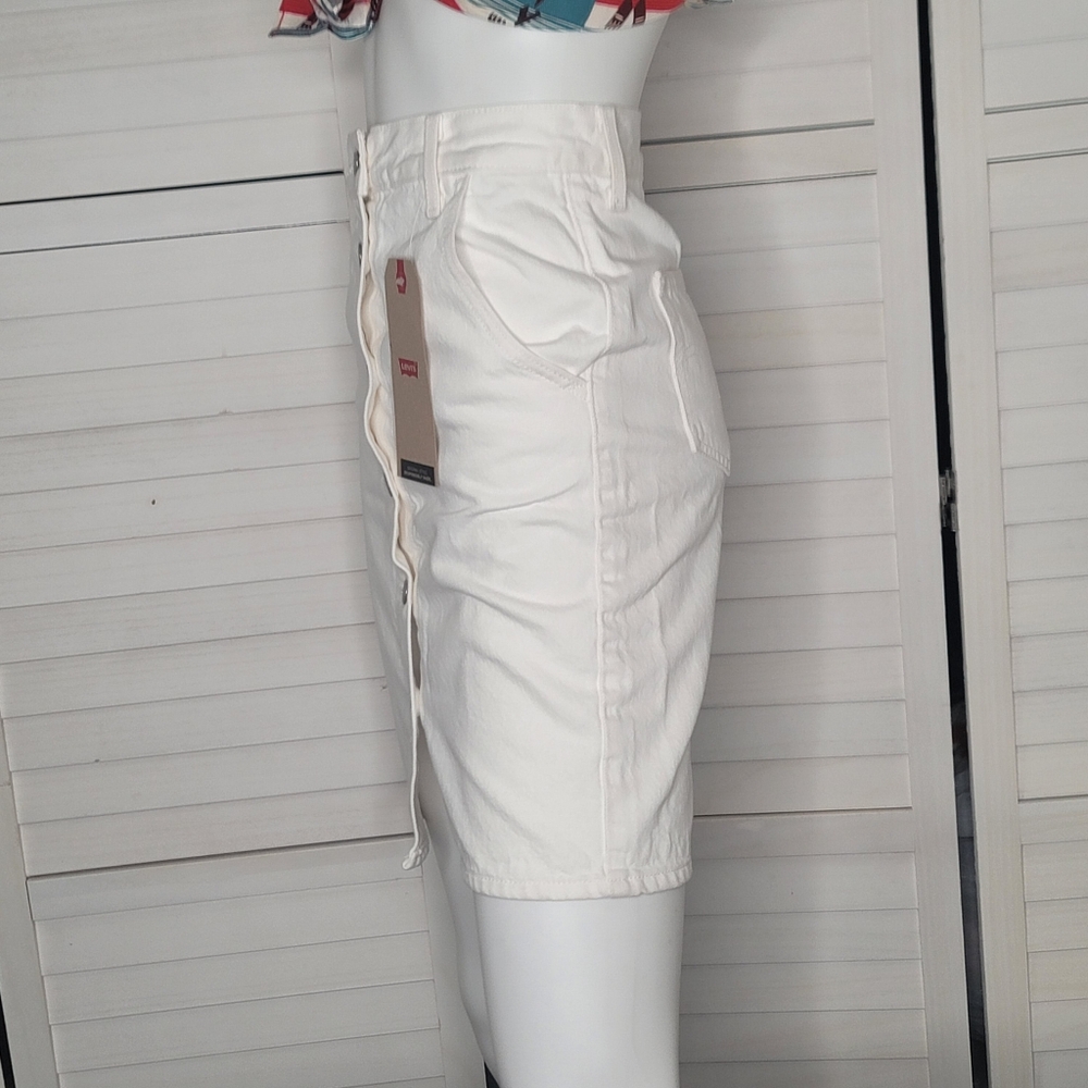 A Line Button Front Denim Skirt   size XXS (W24) NWT - Picture 5 of 12